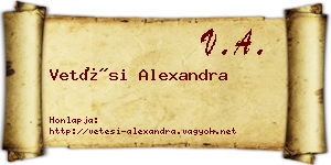 Vetési Alexandra névjegykártya